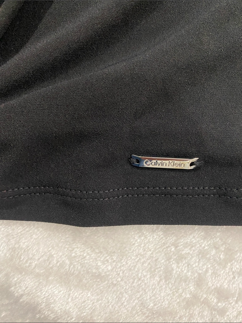 CALVIN KLEIN Black Tie-Neck Ruffle Sleeve Women's Top. Size S - Picture 9 of 10